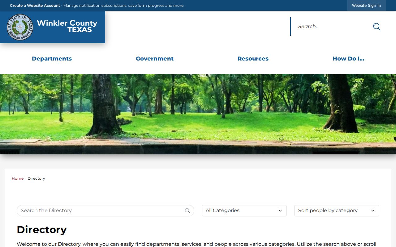 Winkler County criminal history office directory search